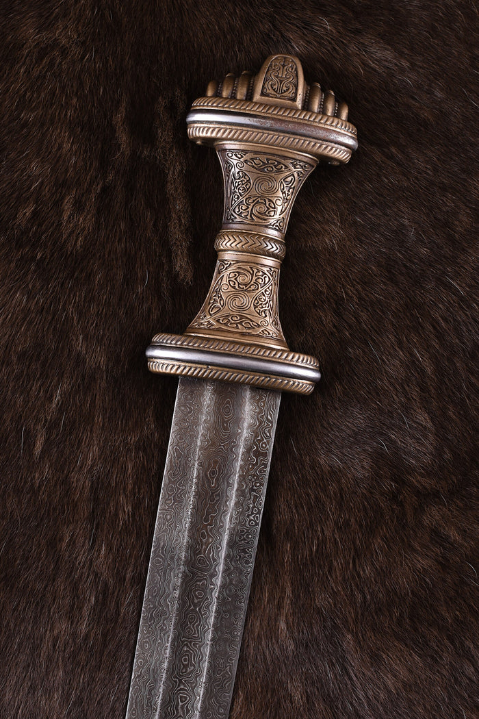 Anglo-Saxon sword Fetter Lane, damast steel, semi-sharp