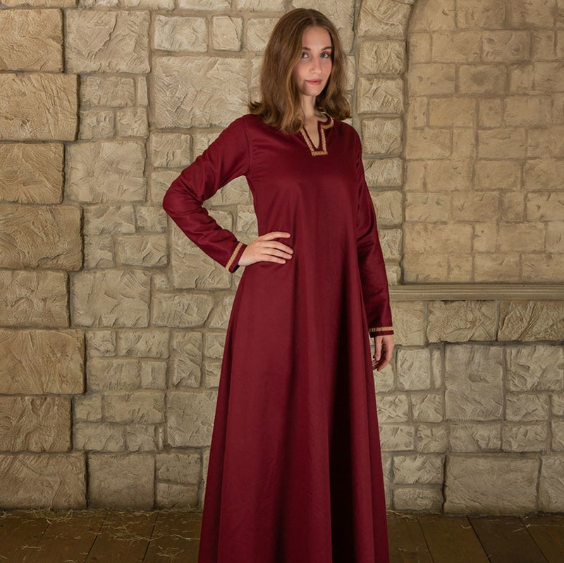 Vestido medieval Heloise, rojo
