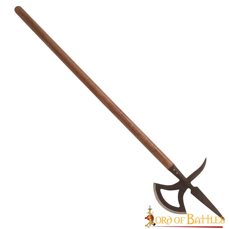 Hacha de asta del siglo XV, semi-afilada