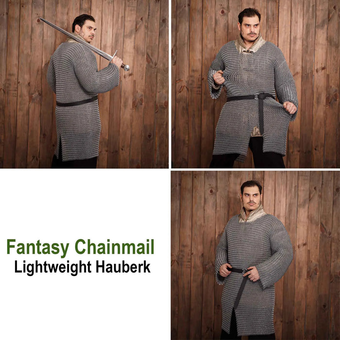 Hauberk med slids, aluminium og gummi, 10 mm