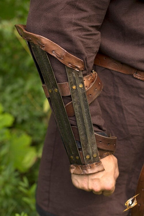 Germanic bracers, forearm guards, patinated, 1 mm