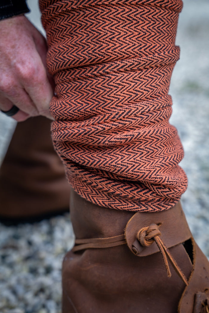Bandes de jambe motif en arête de poisson Frode, orange