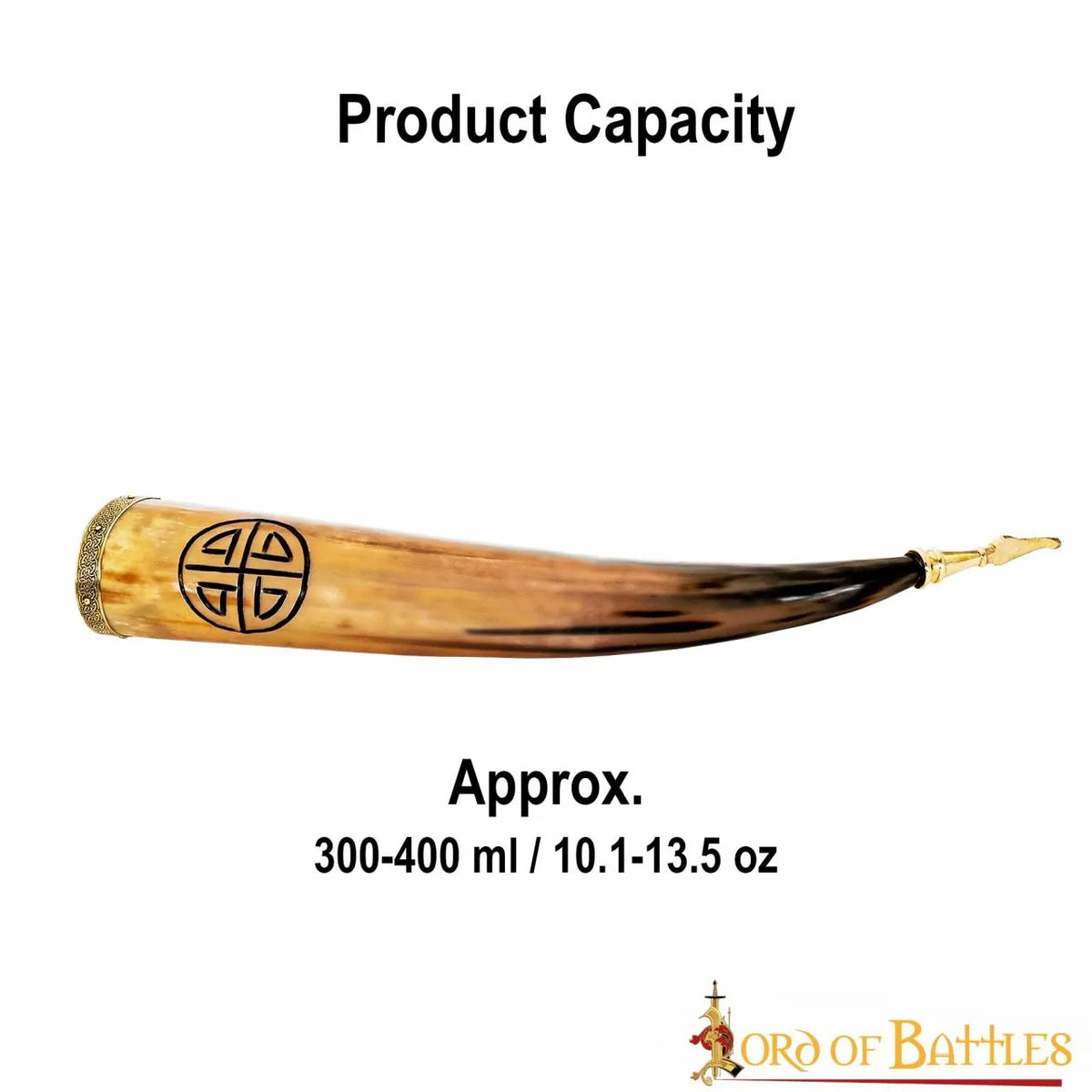 Drinking horn with sun wheel, 300-500 ml