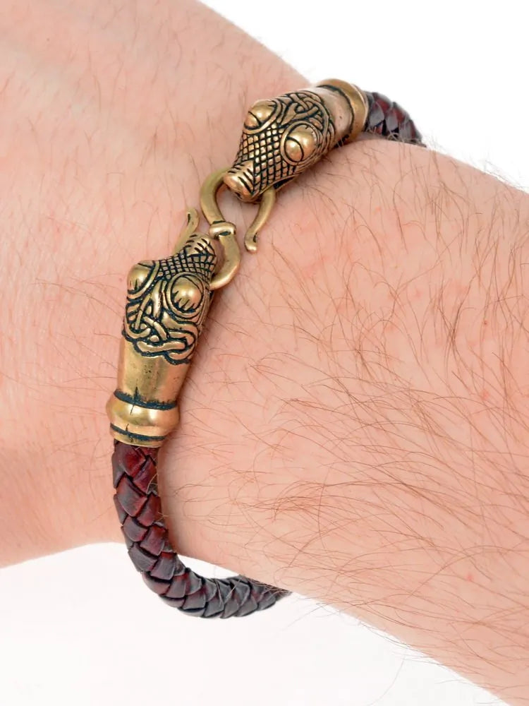 Leder Wikingerarmband Oseberg, Bronze