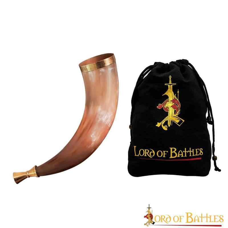 Viking roephoorn met messingen mondstuk