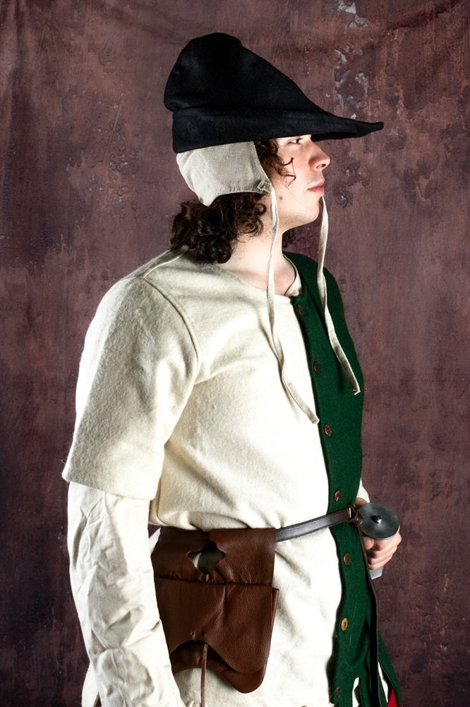 Sombrero bycocket, negro, mezcla de lana