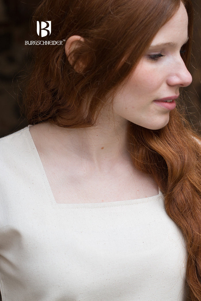 Klara middeleeuwse chemise, onderjurk, naturel
