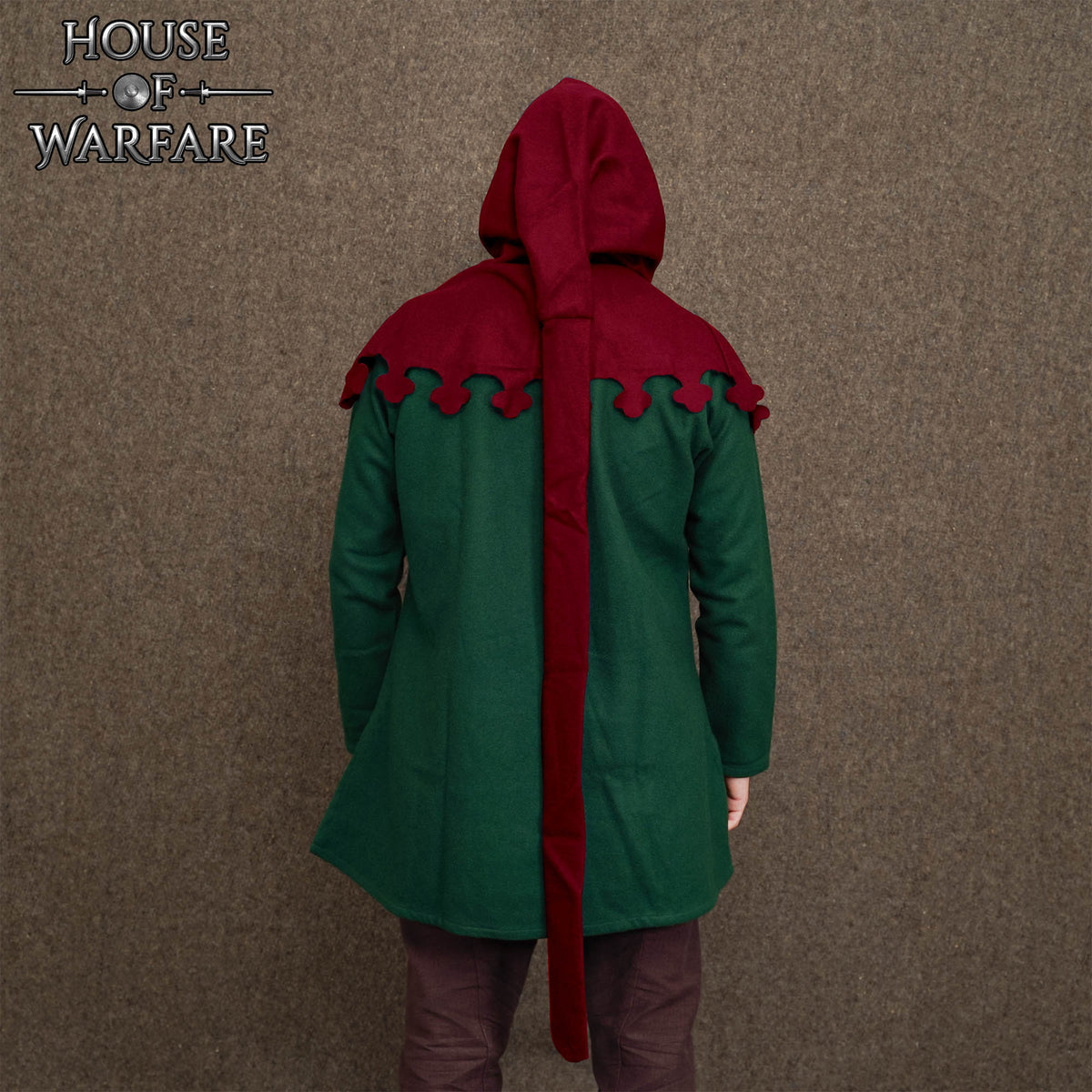 Late Medieval Liripipe Hood, Wool, Dark Red