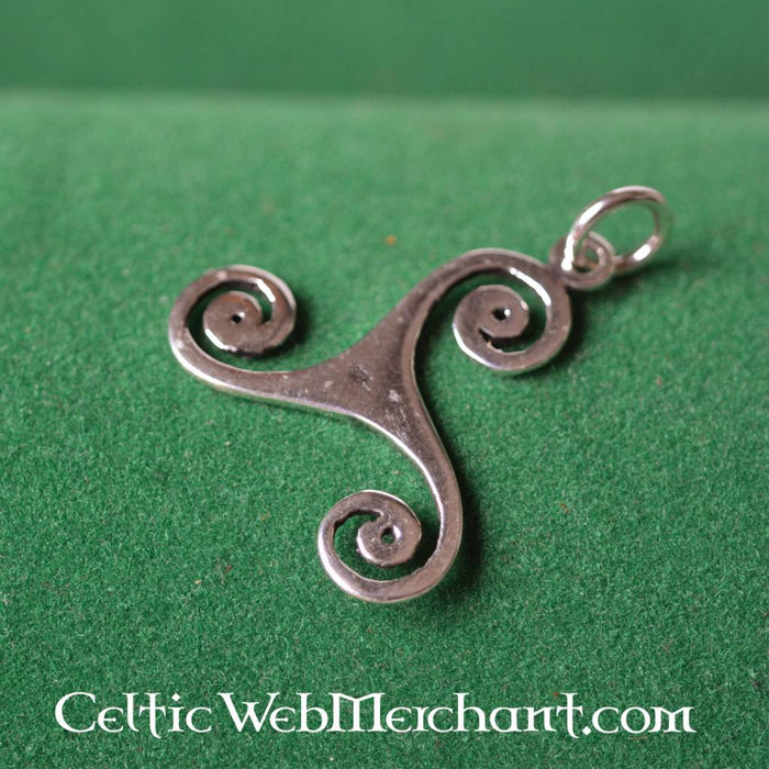 Silver triskelion, sterling silver