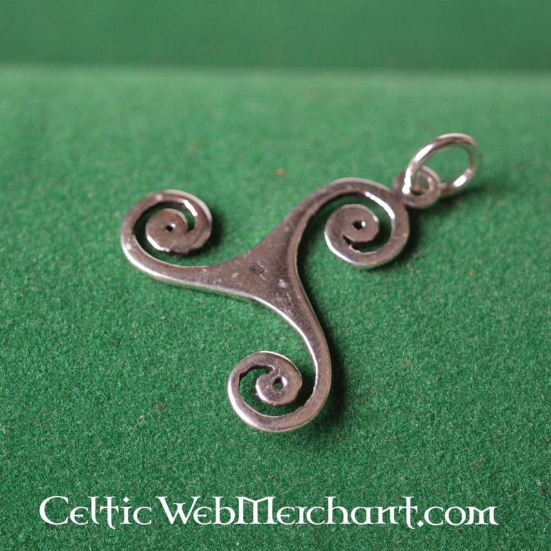 Silver triskelion, sterling silver