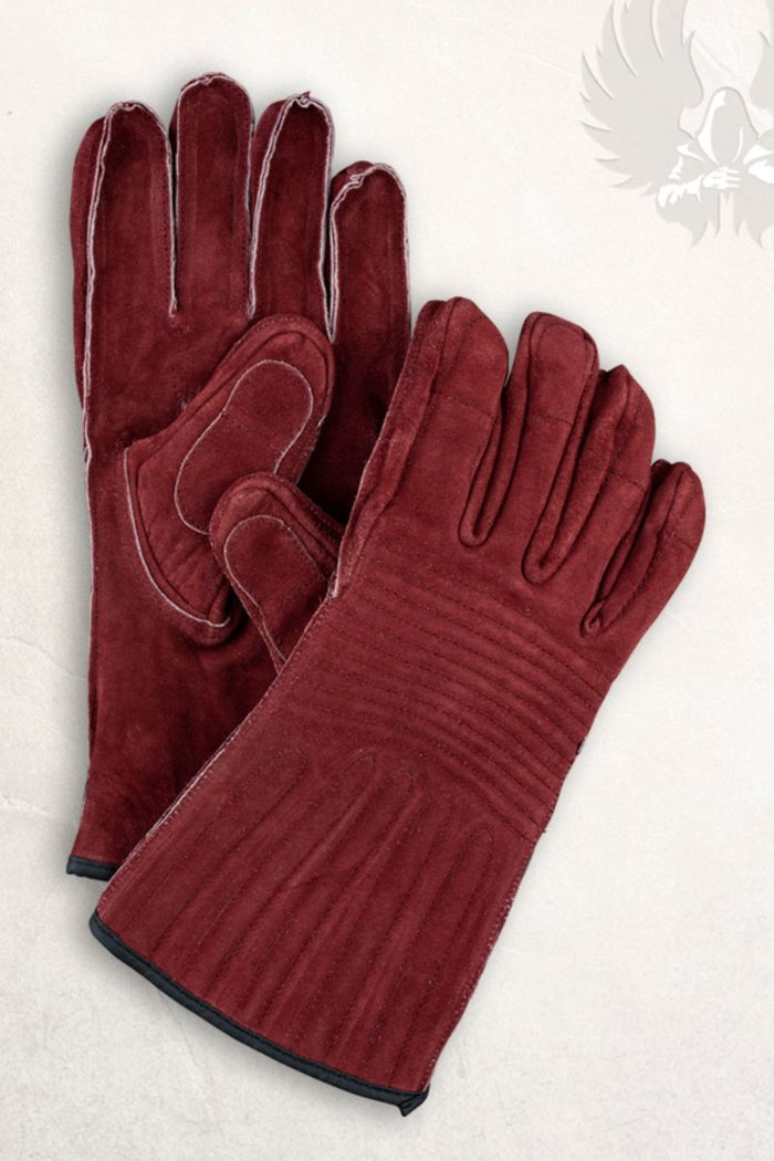 Leren handschoenen Clemens, bordeauxrood