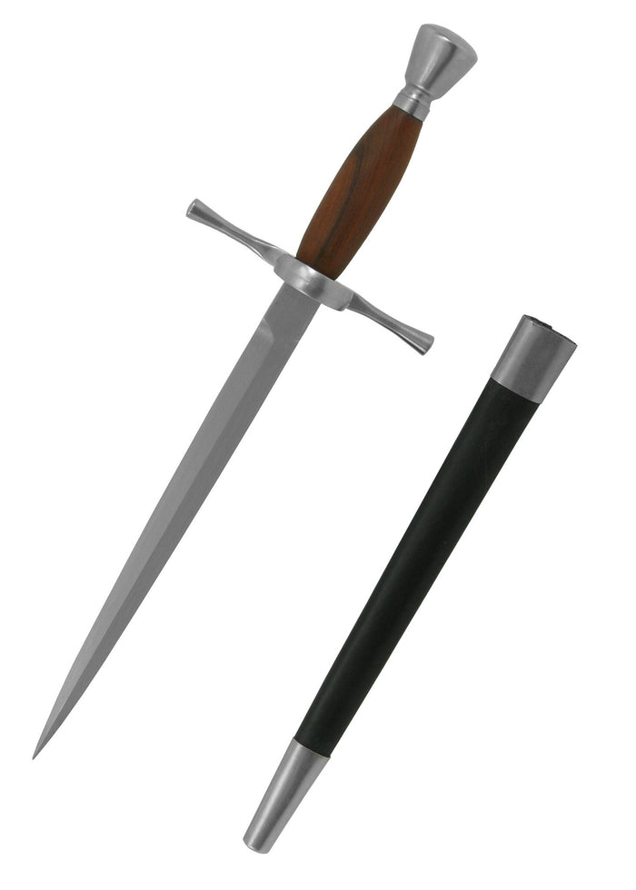 Main-gauche avec poignée en bois, tranchant