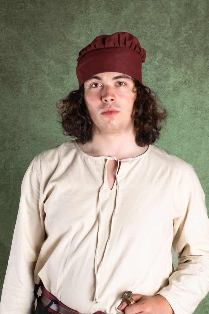 Średniowieczna czapka Armin, bordowa