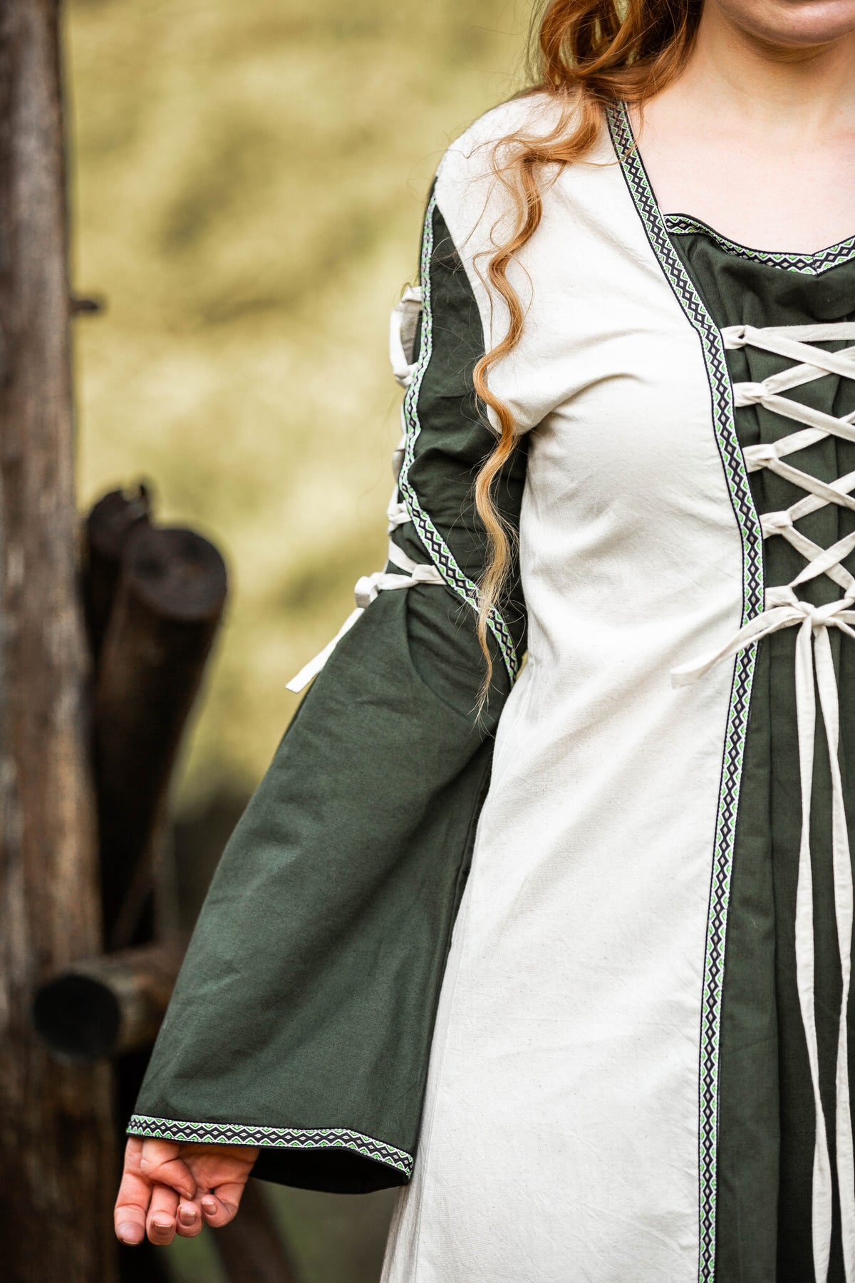 Middeleeuwse jurk Serena, groen