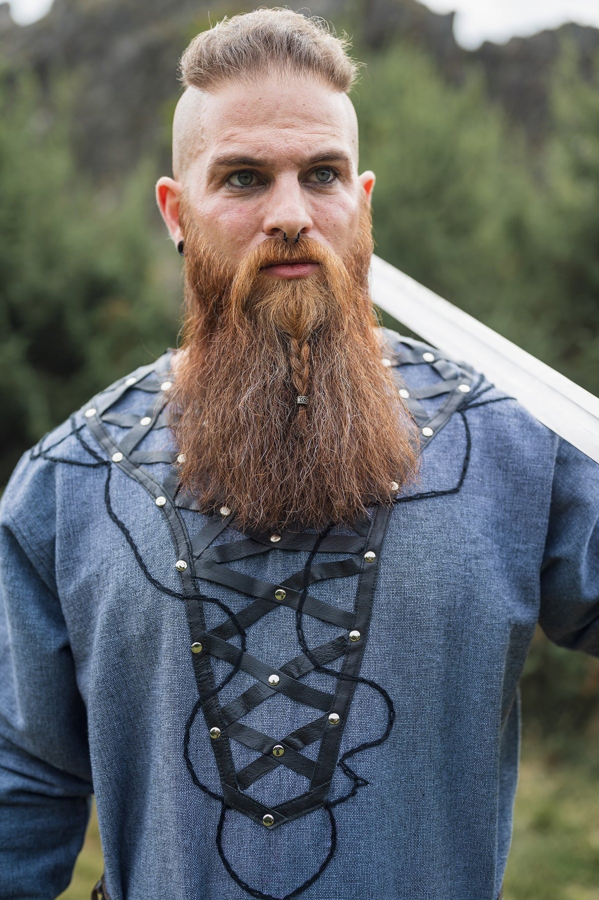 Tunika Viking Jarl Ragnvald, blå-grå