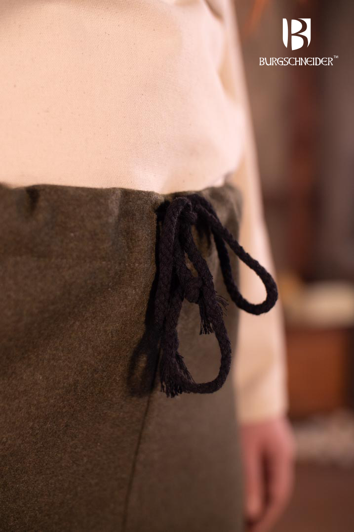 Spodnie damskie Skjoldehamm, oliwkowozielone, mieszanka wełny