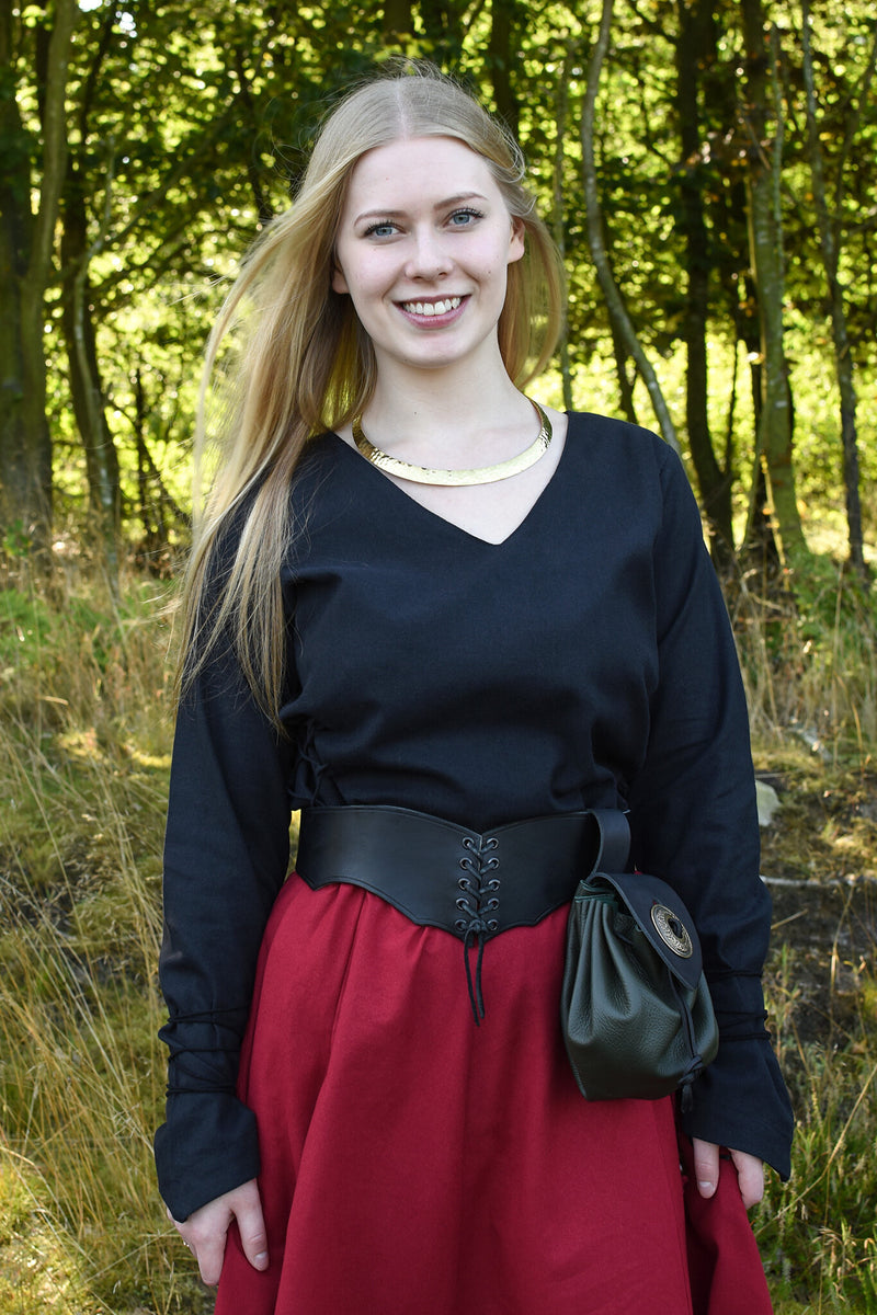 Mittelalterliche Bluse Aubrey, schwarz