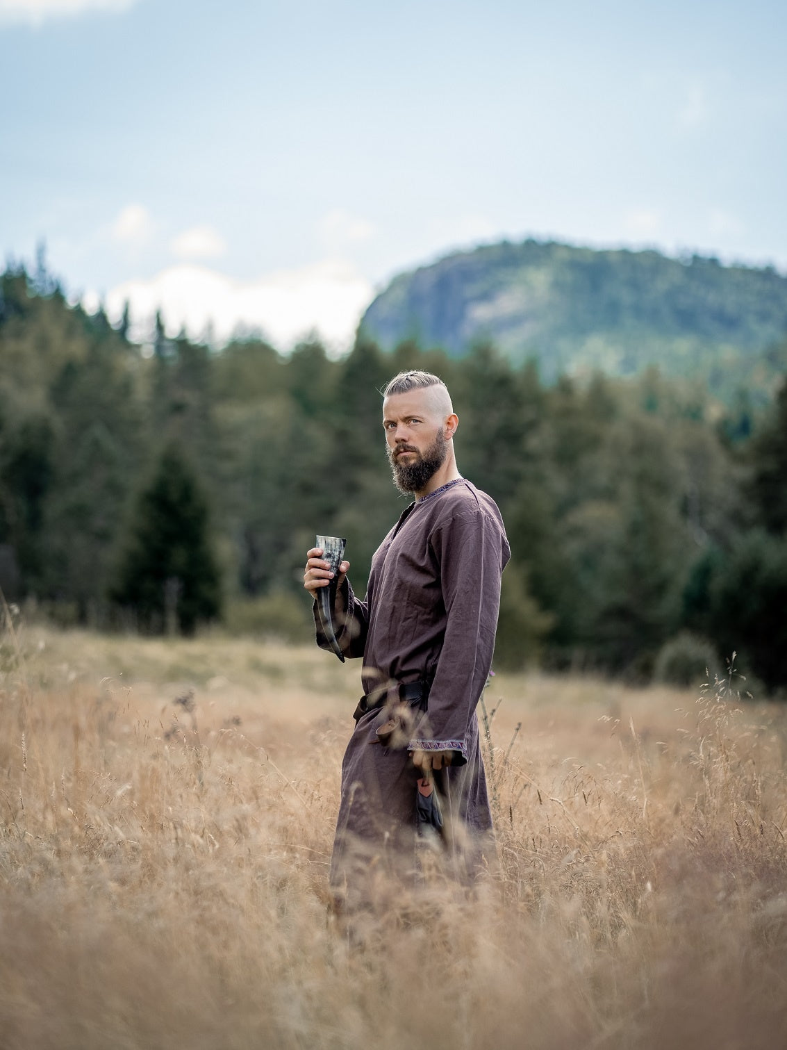 Germaanse Thorsberg tuniek Wulfhard, donkerbruin