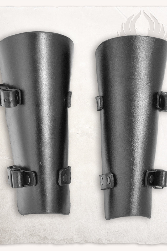 Felix leather bracers, forearm guards, black