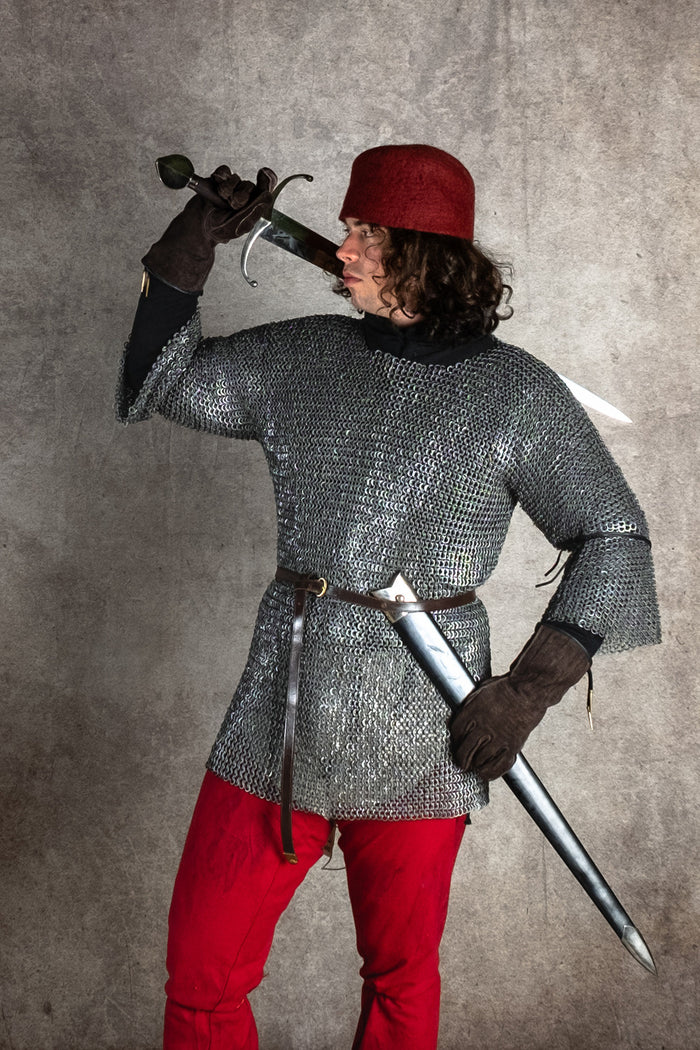 Haubergeon, mixed, flat rings, wedge-shaped rivets 8 mm