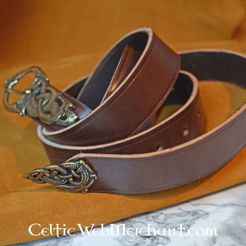 Viking belt Ringerike style, 165 cm, brown