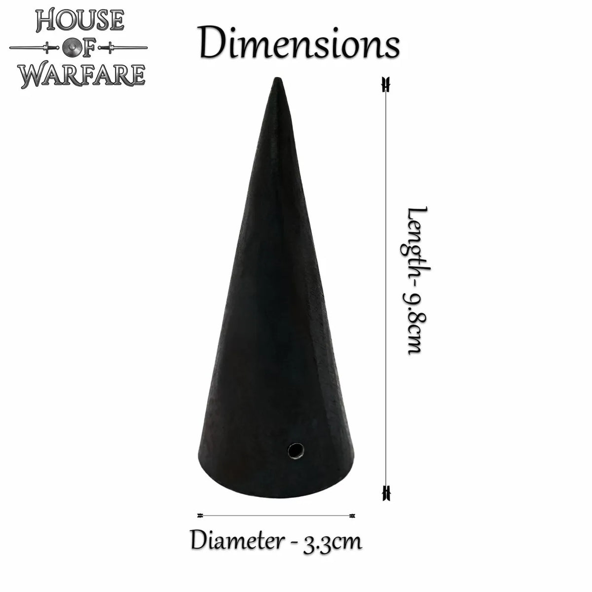 Conical butt cap, hand-forged, sharp