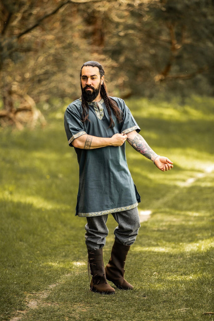 Middeleeuwse tuniek Alfred, blauw