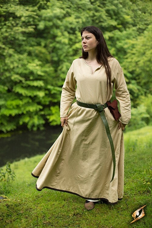 Cote, vestido, beige/marrón