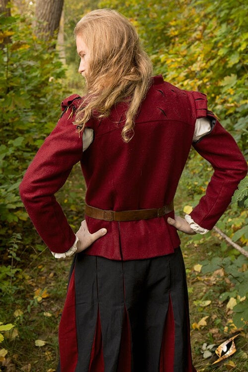 Dublett Columbus, röd, ullmix