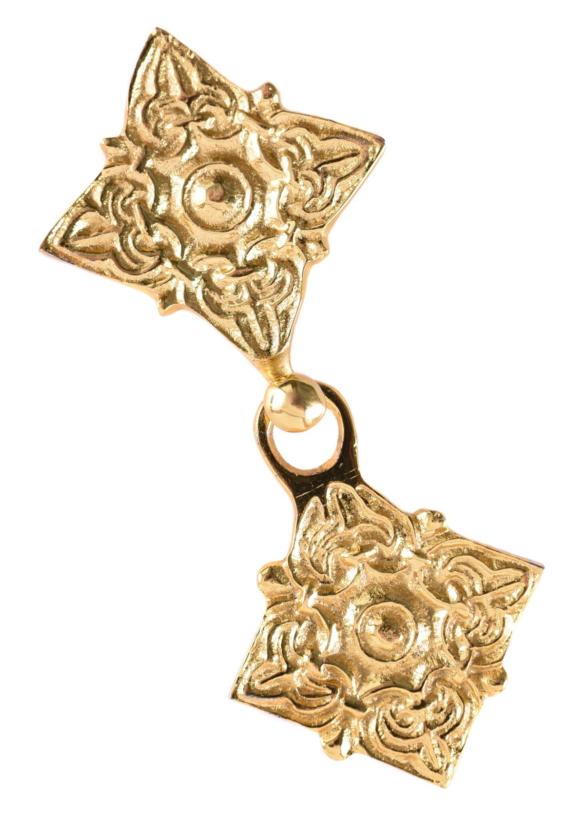 Todelt vikingebroche, messing