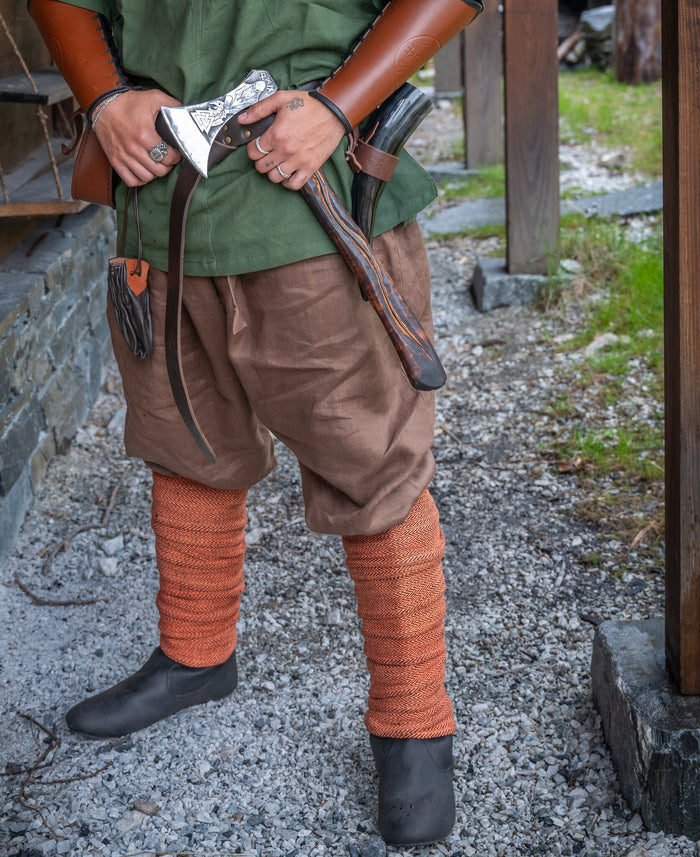 Linen Viking Trousers Odin, brown