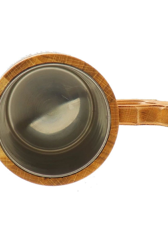 Medieval mug oak with stainless steel