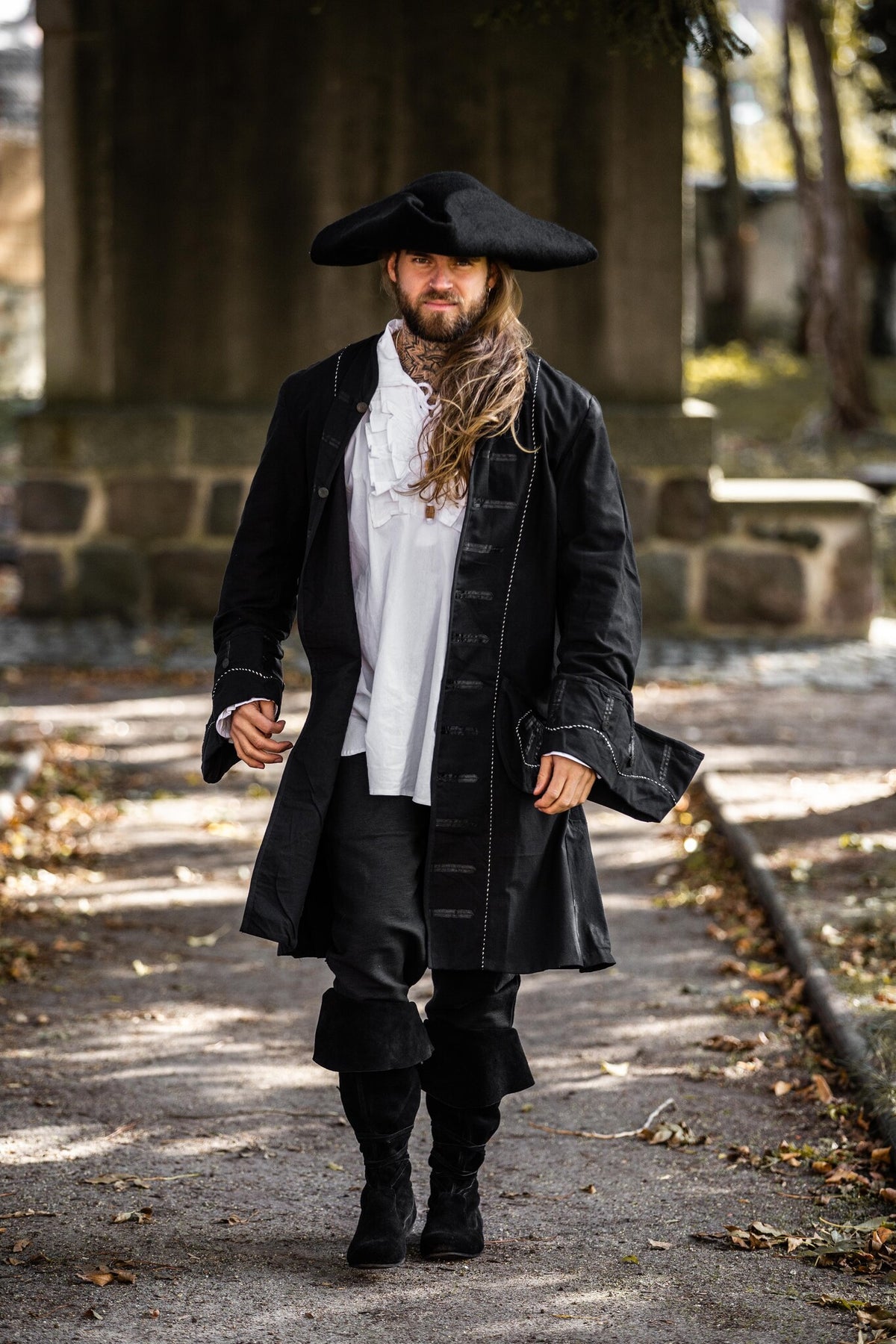 17de eeuwse Boekaniersjas, zwart