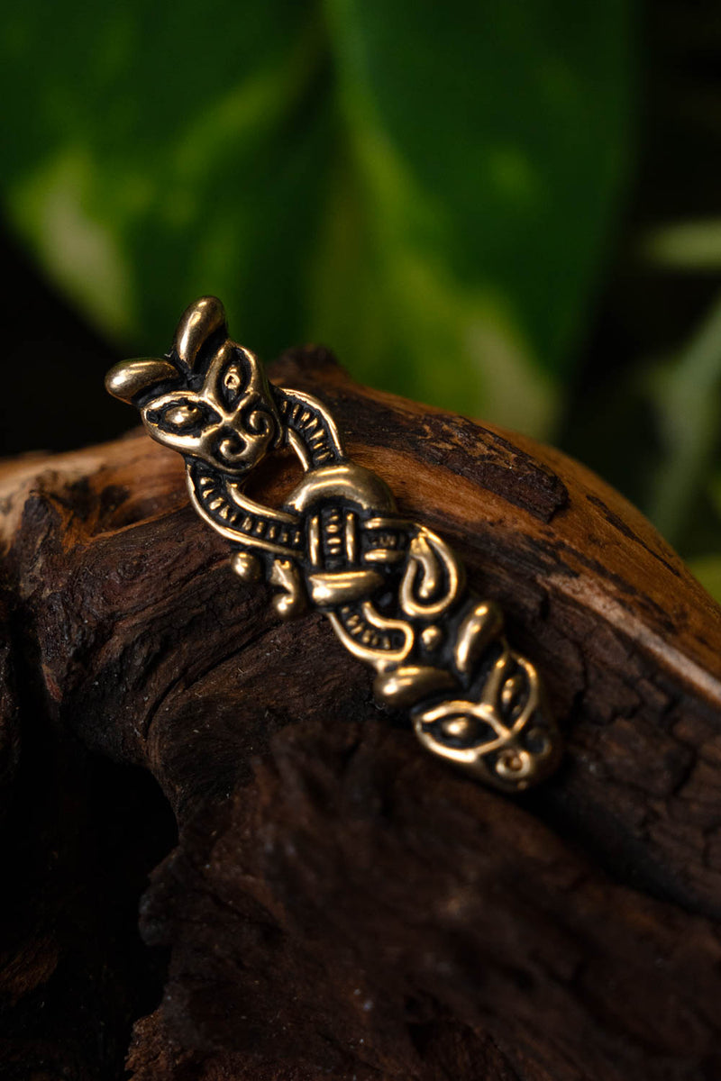 Viking belt end Borre, 1 cm (bronze)