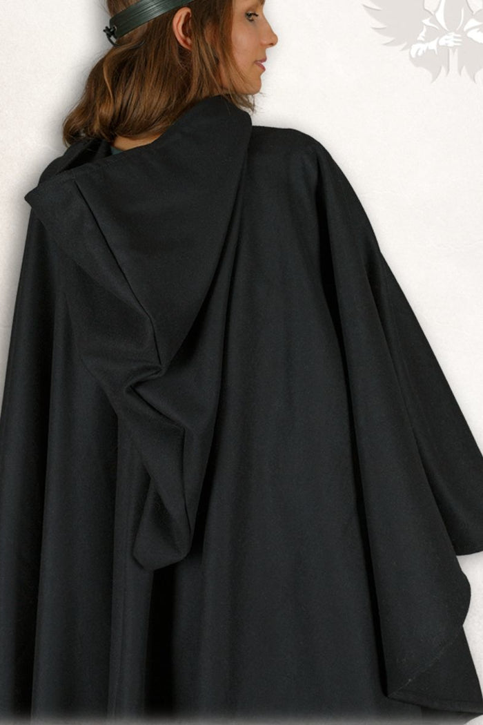 Medieval cape Kim, wool blend, black