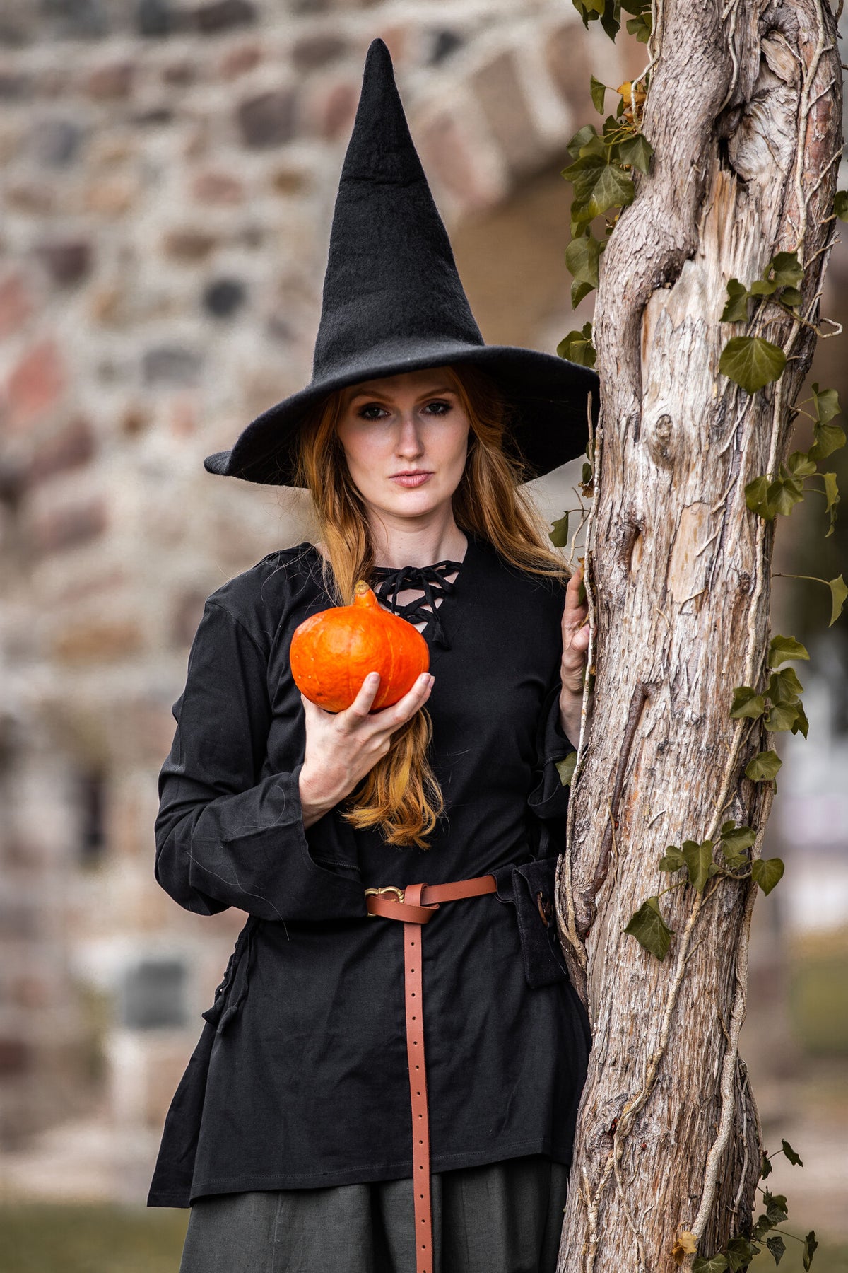 Häxhatt, svart, ullfilt