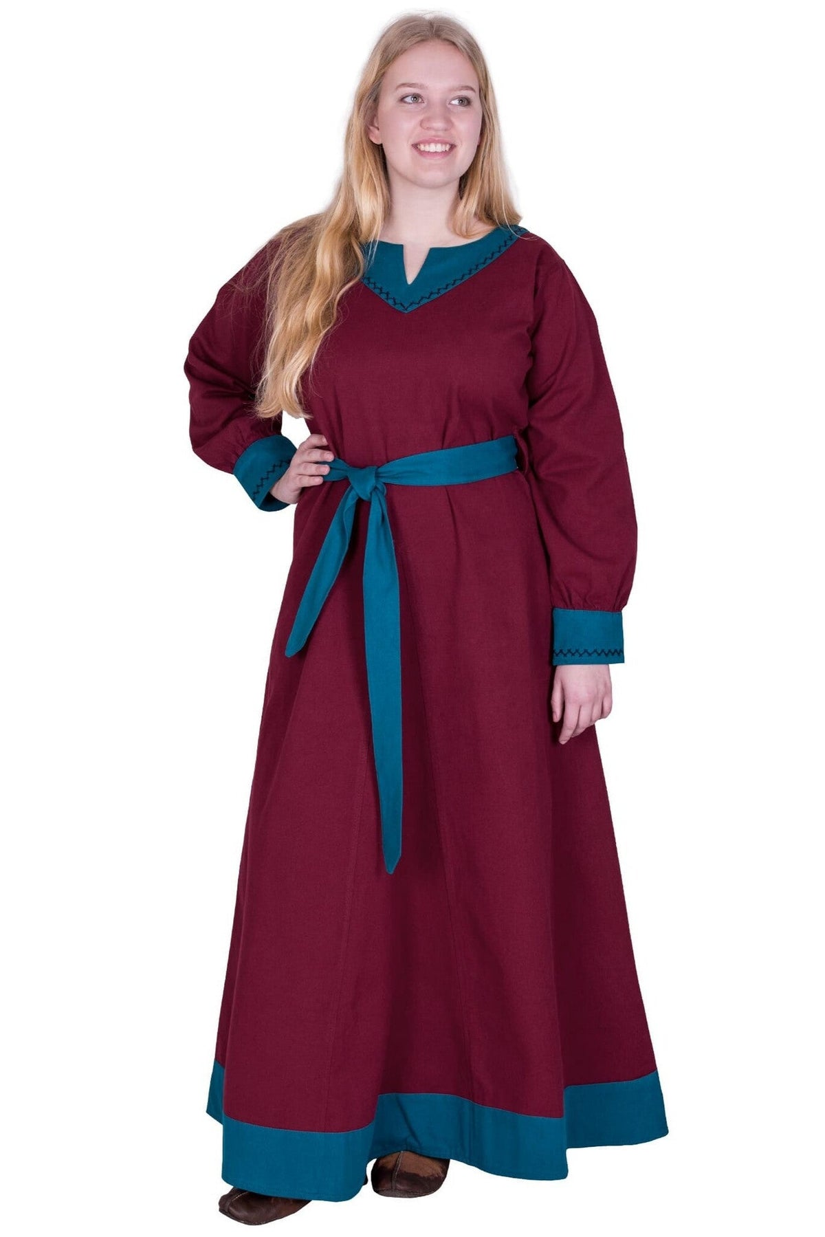 Viking dress Helga, red-blue
