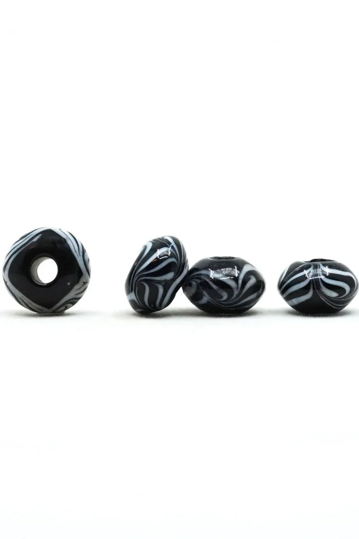 Viking glass bead Gotland, black-white