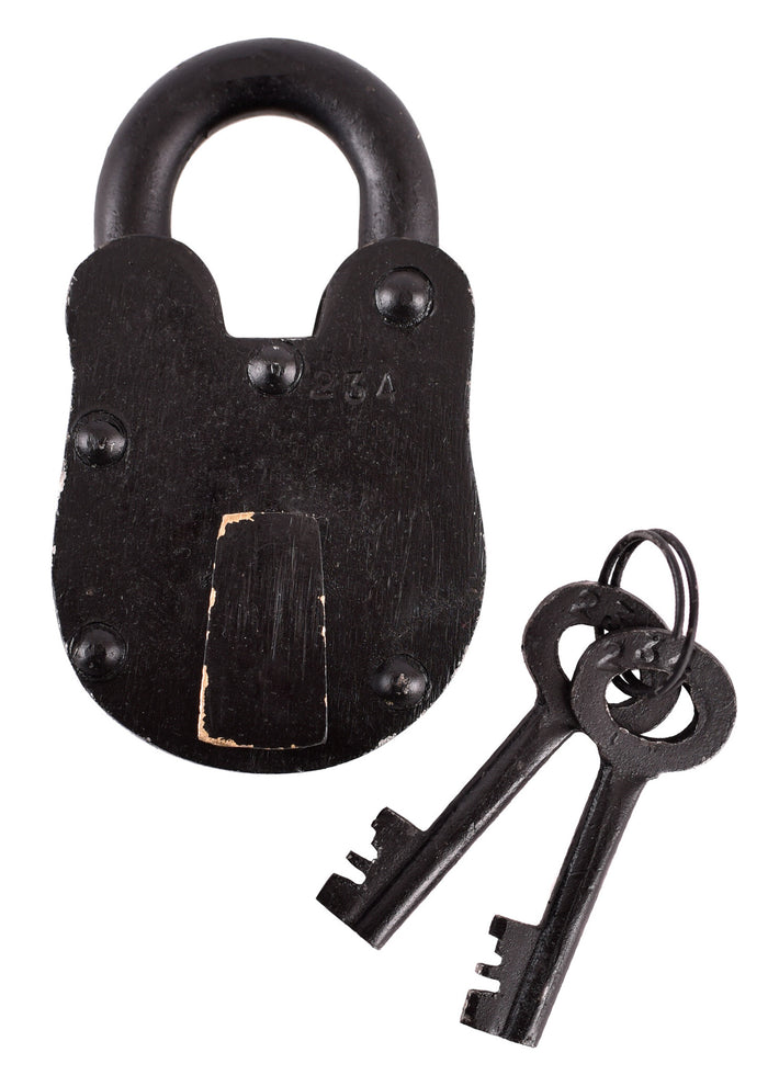 Middeleeuws hangslot met twee sleutels