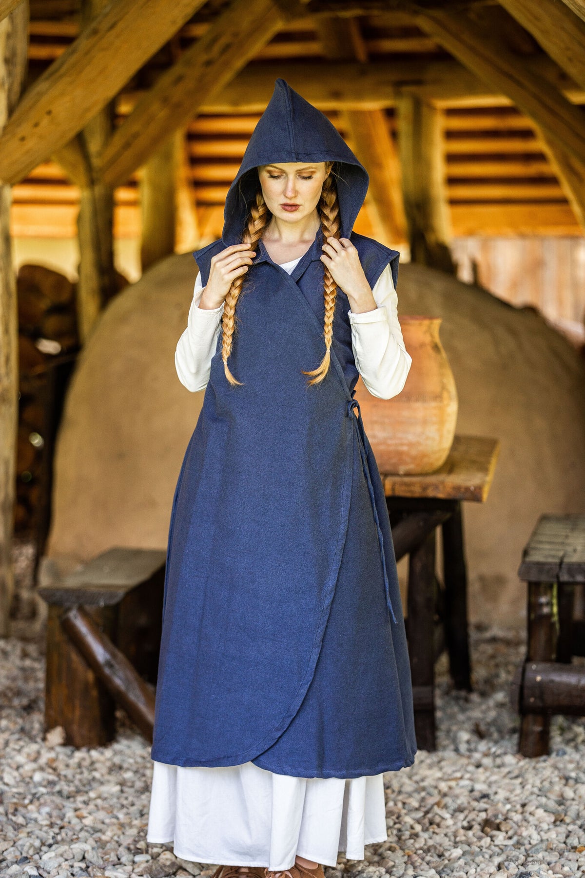 Wrap dress Thyra, blue