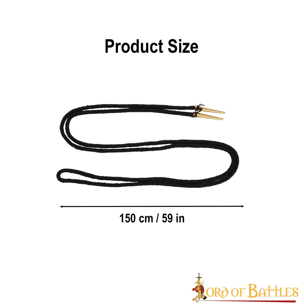 Snørebånd med agletter, 150 cm, sæt med 5, sort