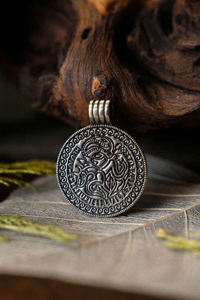 Germanic bracteate amulet, replica, sterling silver