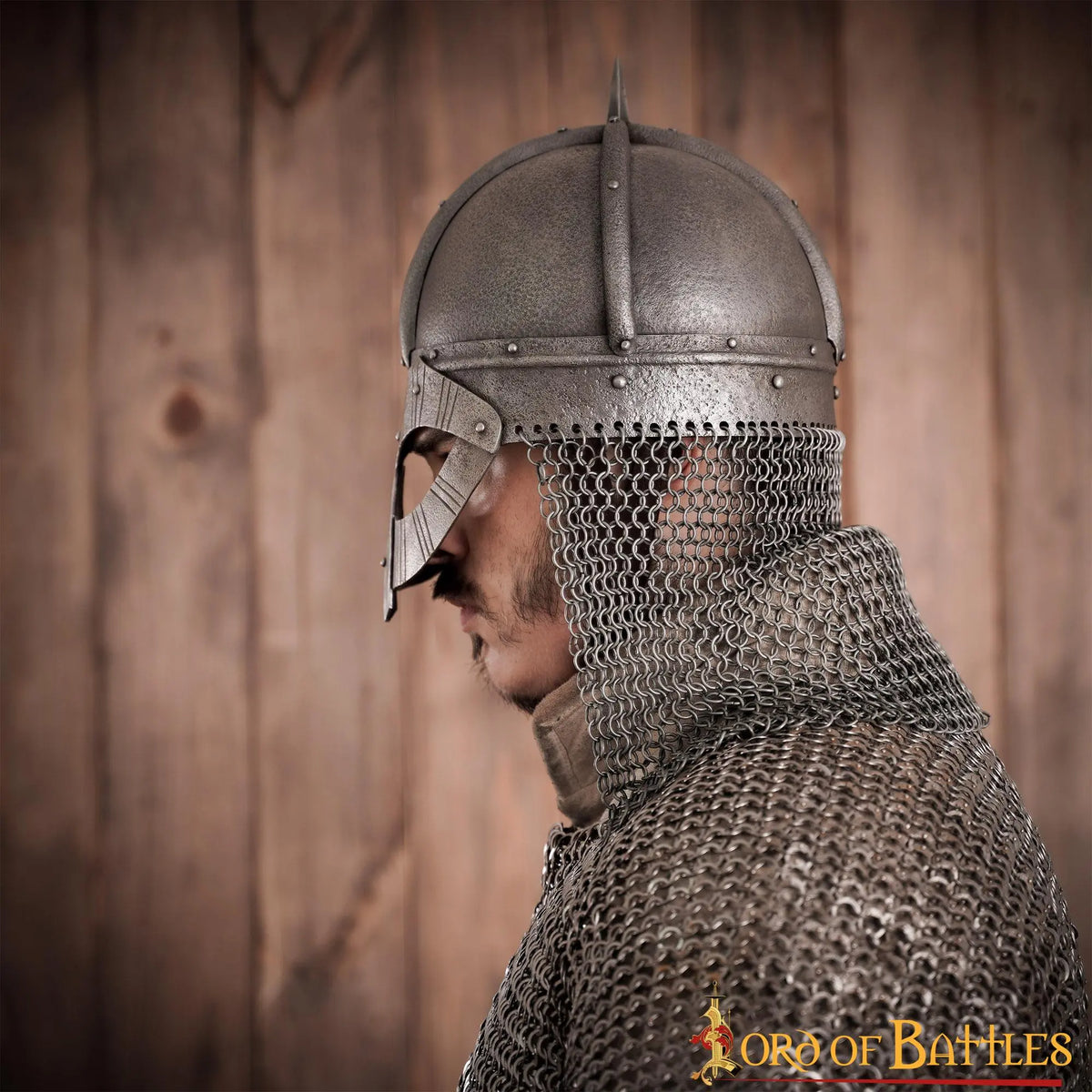 Casco vikingo Gjermundbu, patinado, 1,6 mm