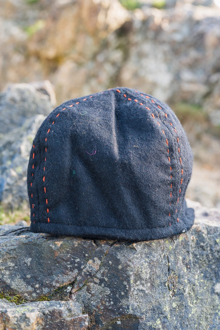 Viking cap Njal, black, wool blend