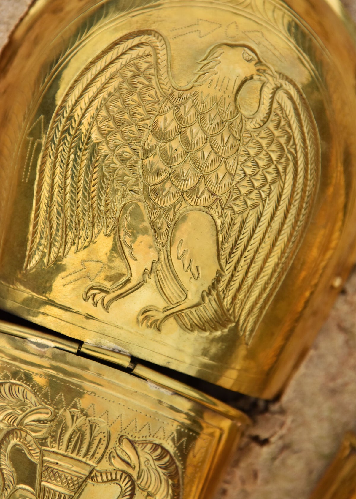 Pretorianska gardets benskenor, ocrae, mässing, 1–1,2 mm