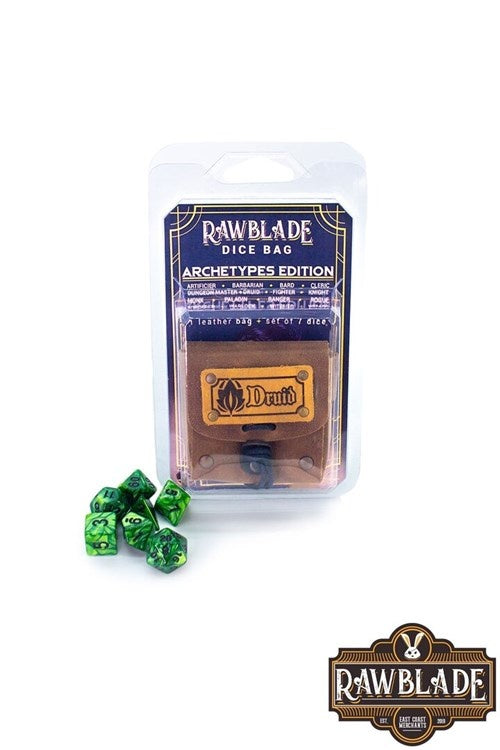 Dice bag with dice set, Druid