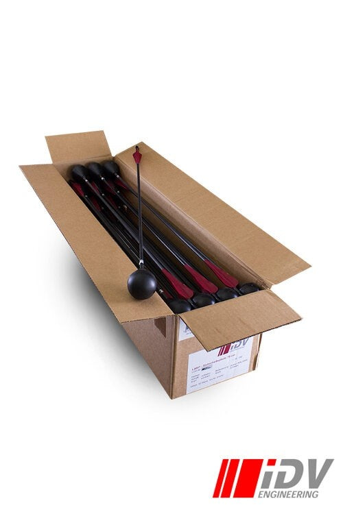 Flechas LARP, set de 10, punta de seguridad redonda, negro-rojo