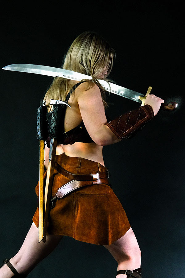 Jupe en cuir Nuala, brun