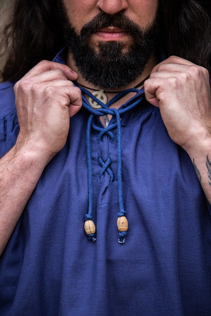Chemise médiévale Louis, bleu