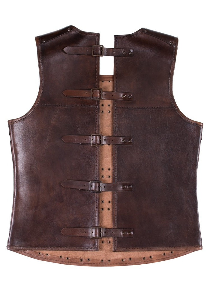 Leather medieval brigandine, brown